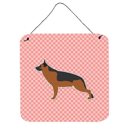 Carolines Treasures German Shepherd Checkerboard Pink Wall or Door Hanging Prints BB3624DS66